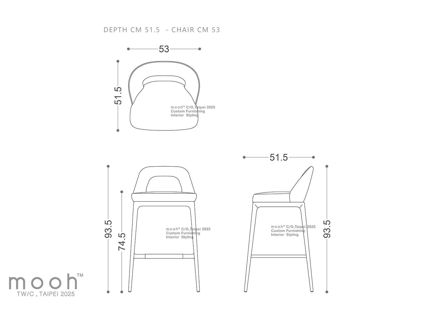 米納斯｜吧檯椅｜mooh Living 流行設計家具・墨禾製作