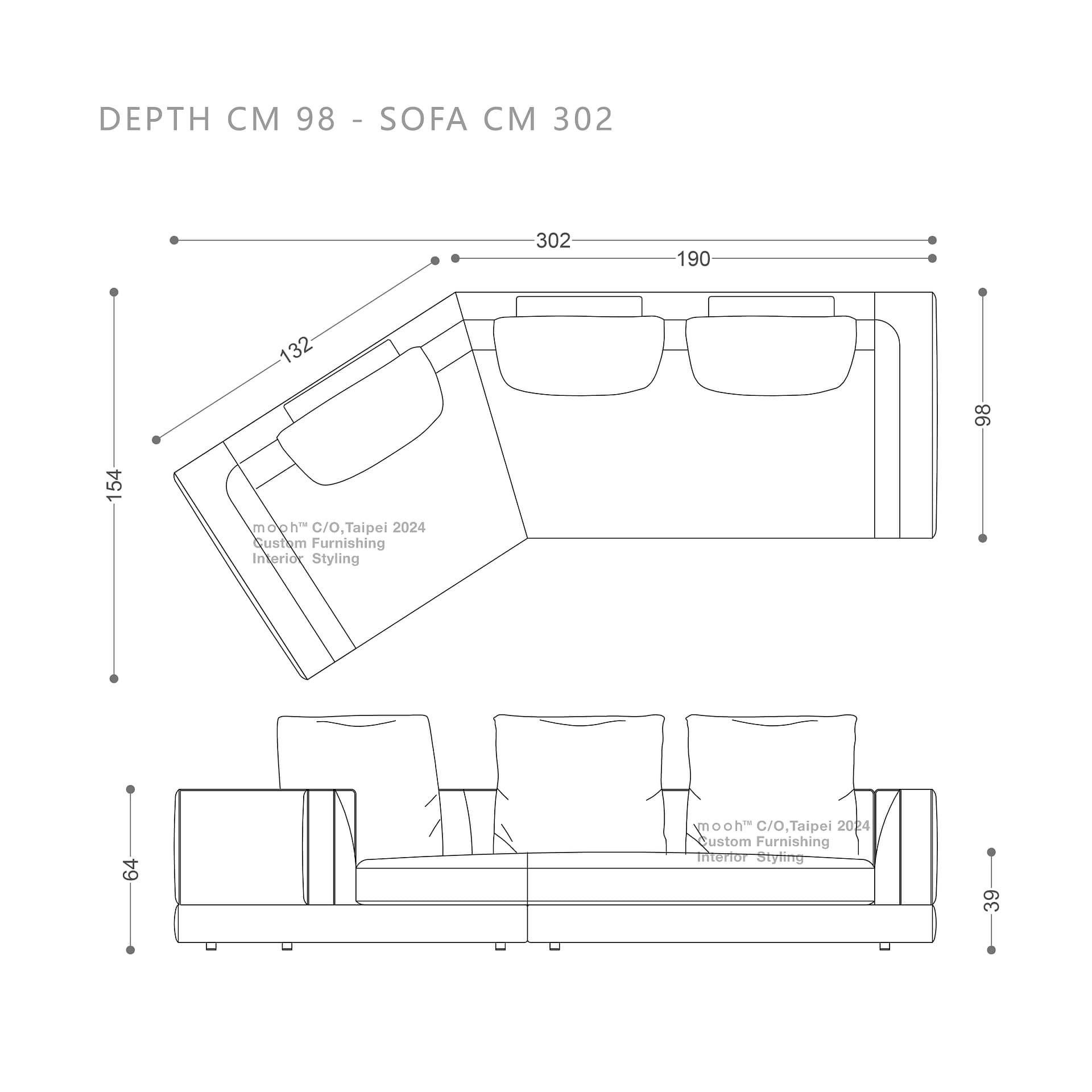 利亞 │ 海灣型沙發 - mooh Living．墨禾製作