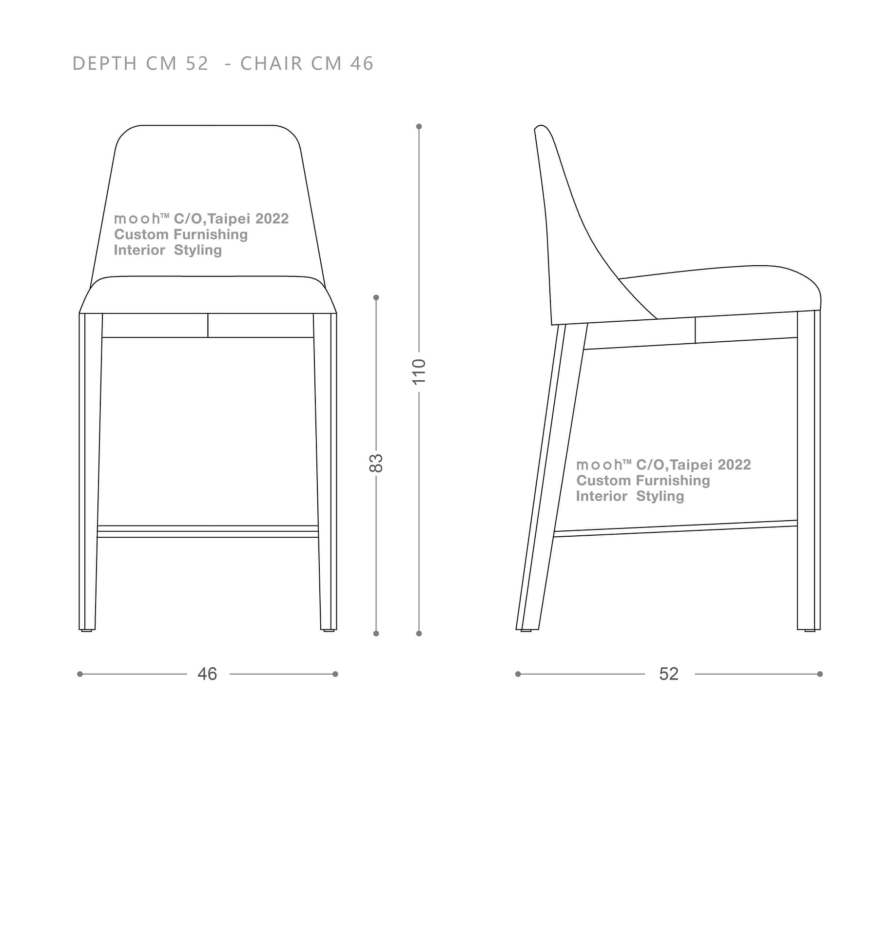 瓦特拉｜吧檯椅｜mooh Living 流行設計家具・墨禾製作