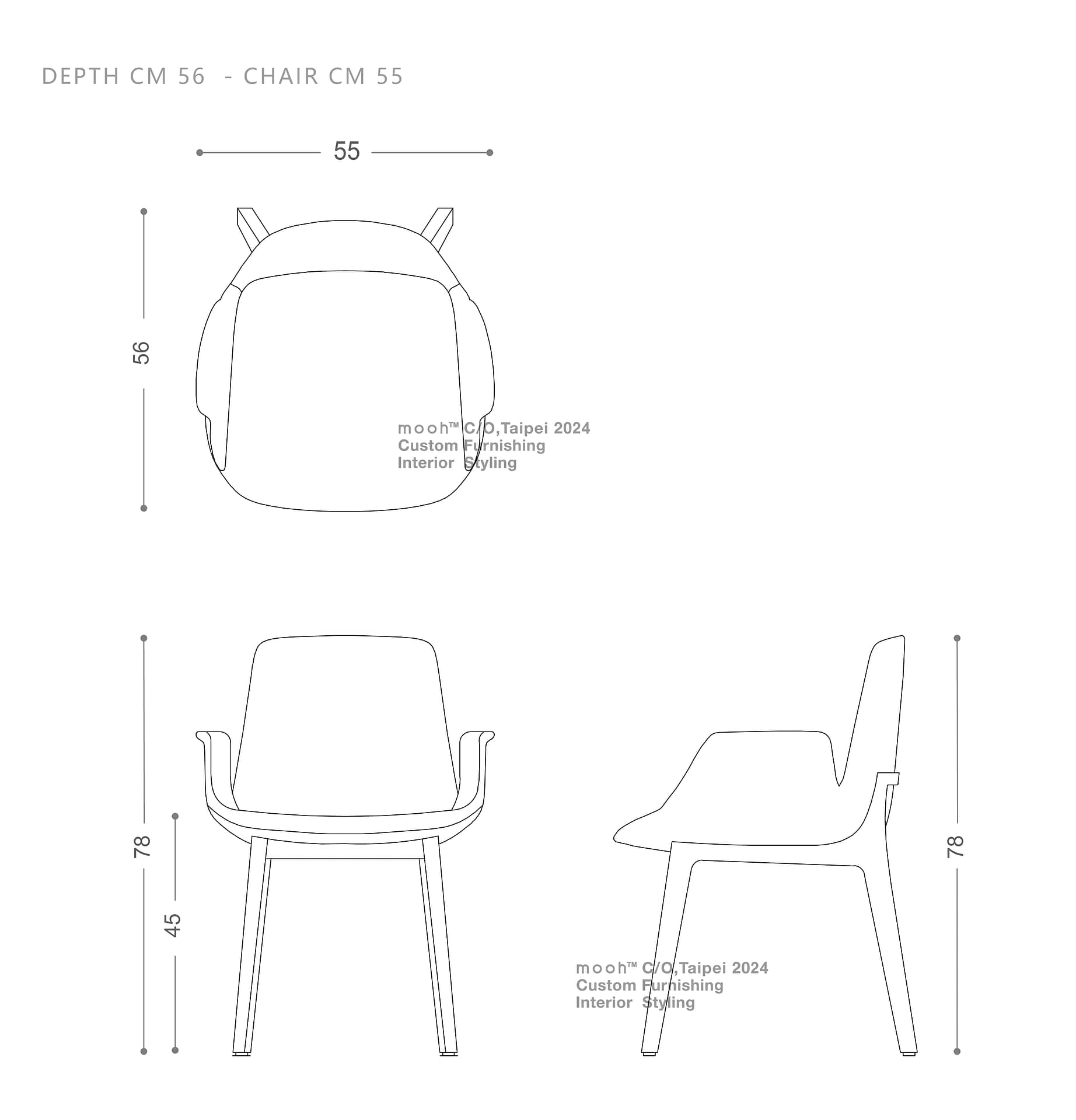瑟拉｜扶手餐椅｜mooh Living 流行設計家具・墨禾製作