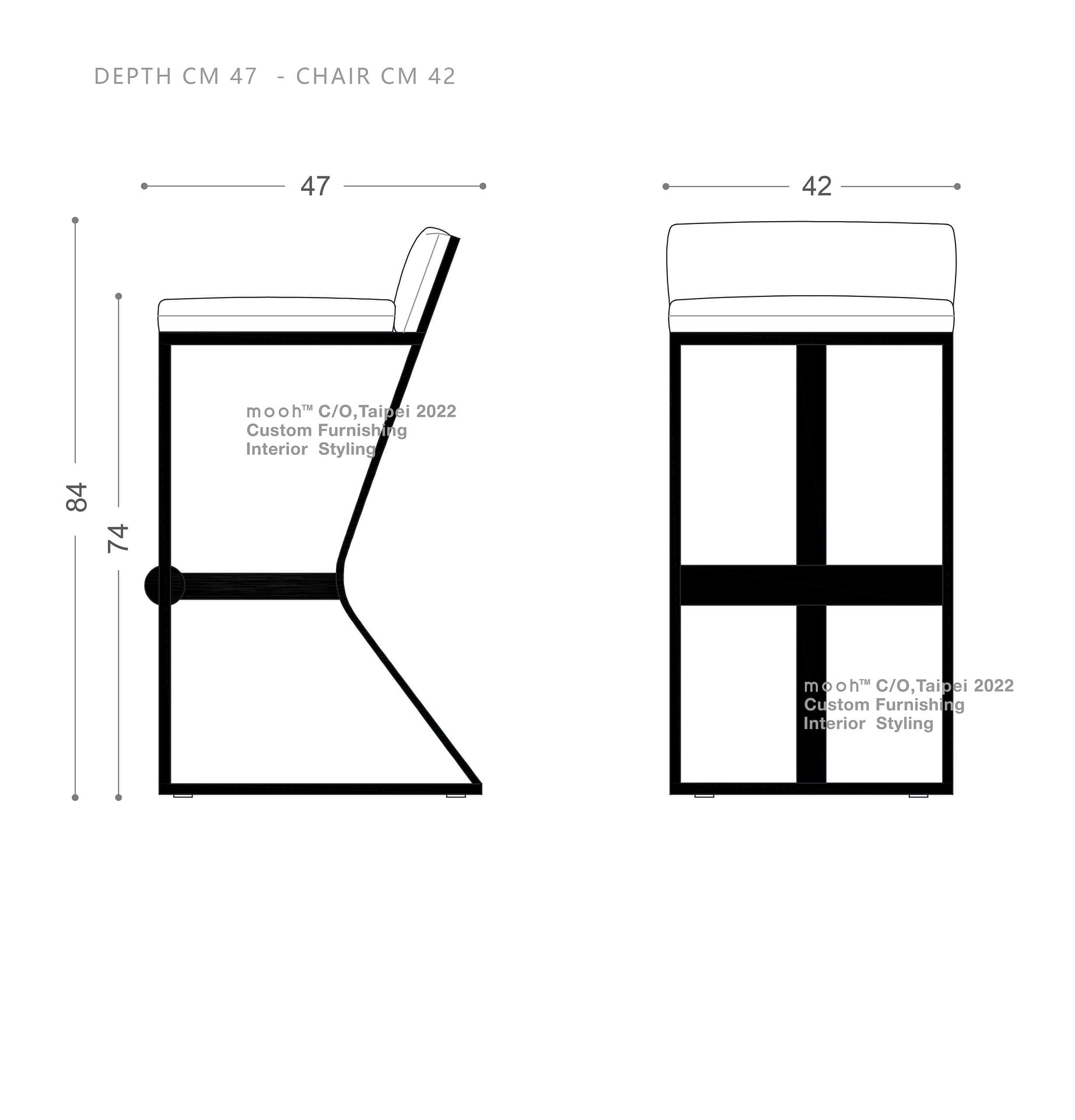 凡城｜吧檯椅｜mooh Living 流行設計家具・墨禾製作
