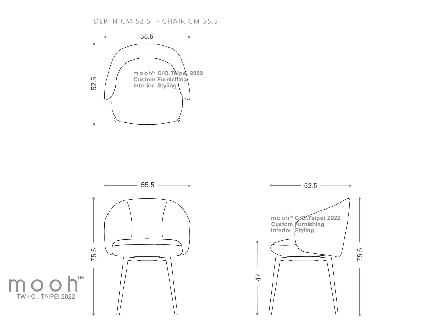 維克多｜扶手餐椅｜mooh Living 流行設計家具・墨禾製作