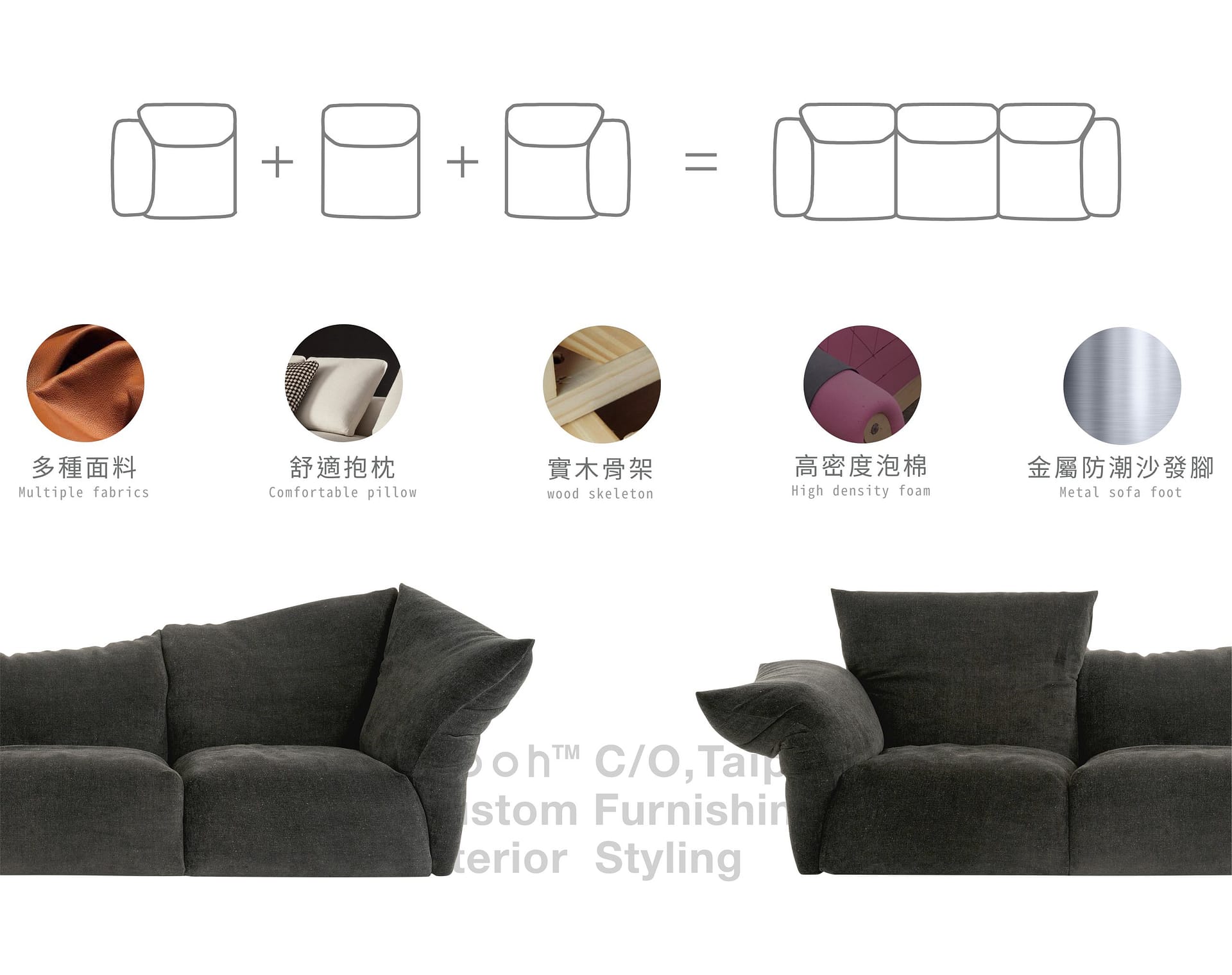 洛林 │ L型沙發 – 254 - mooh Living．墨禾製作