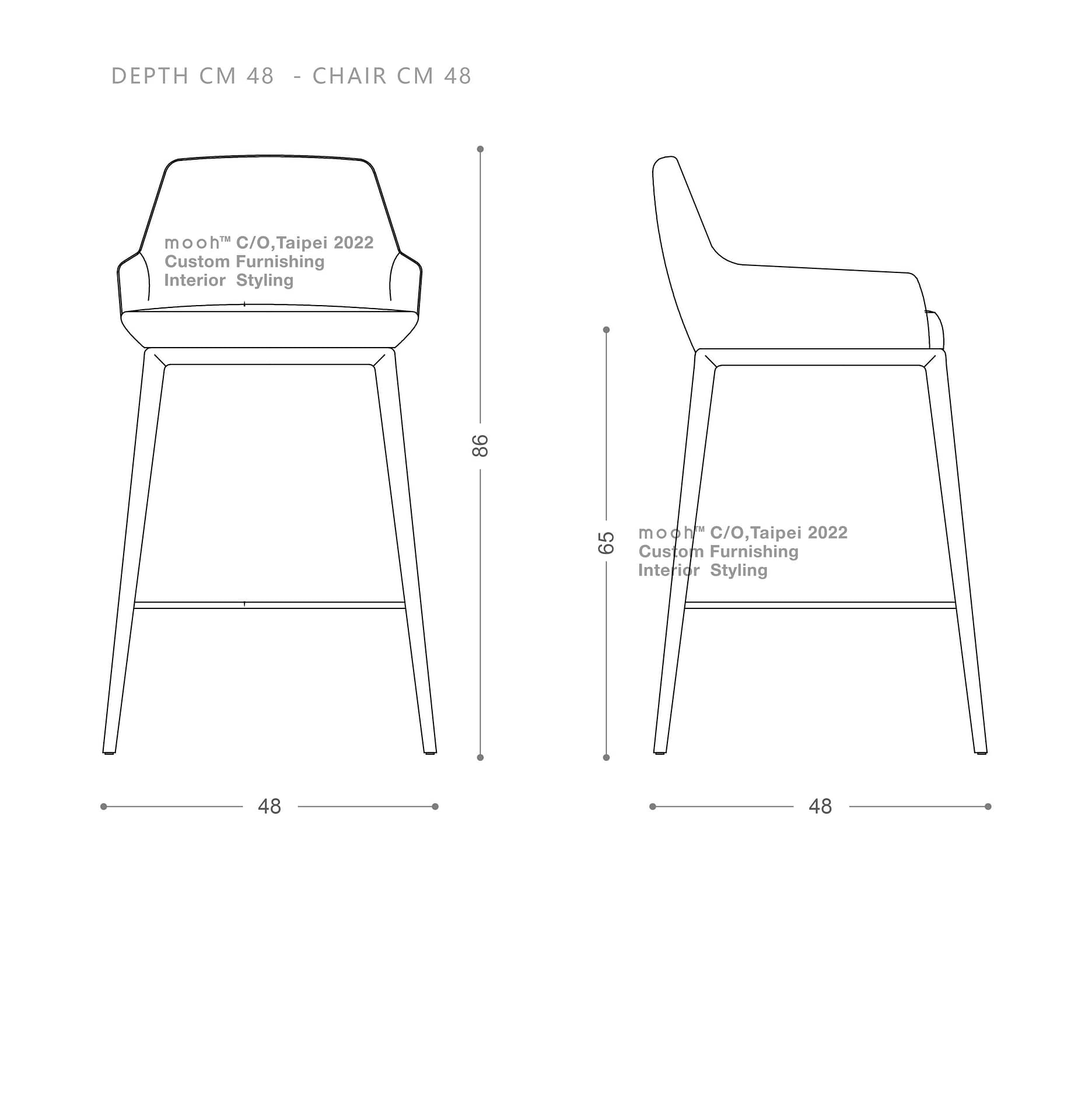 貝莎｜吧檯椅｜mooh Living 流行設計家具・墨禾製作