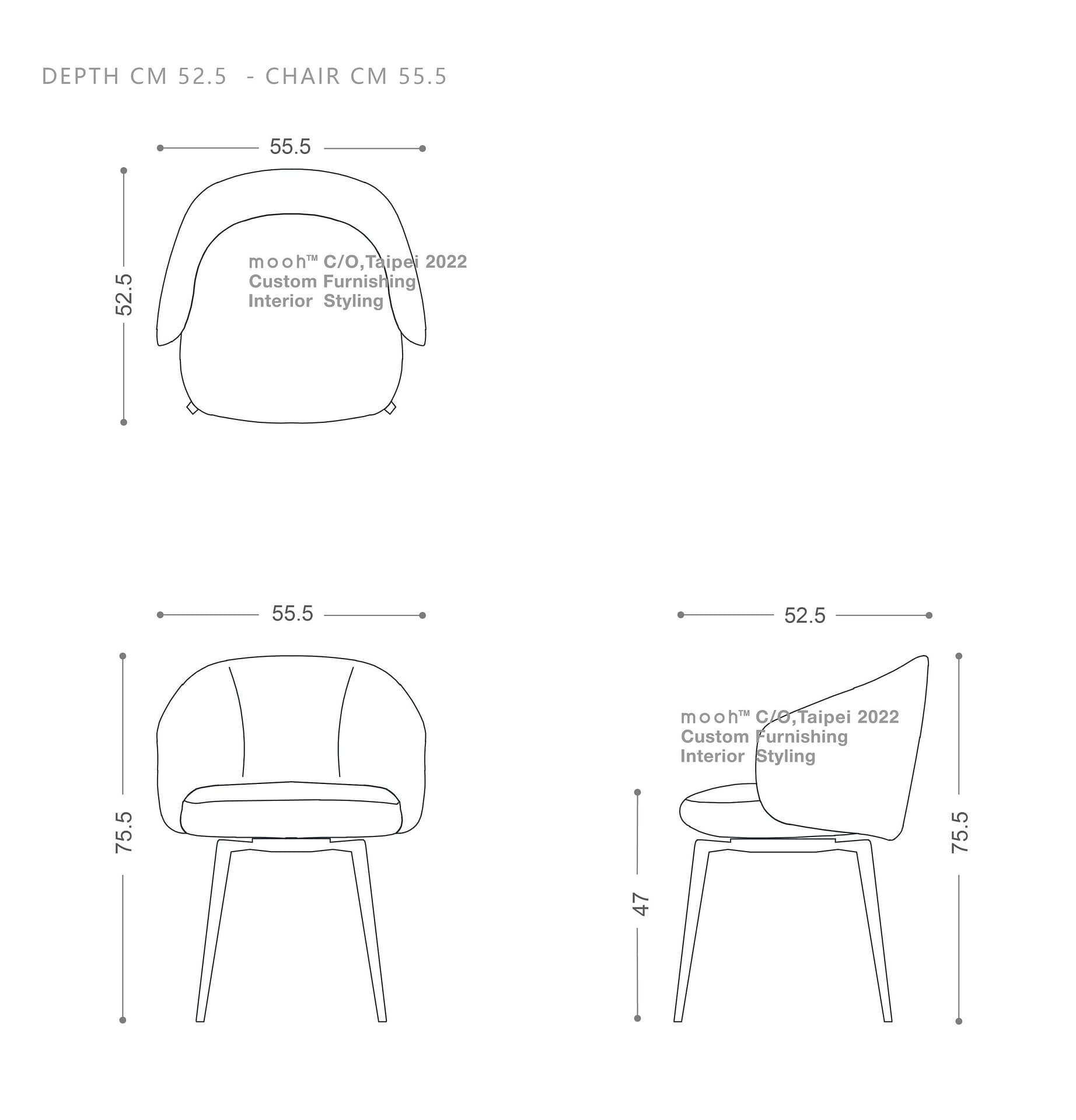 維克多｜扶手餐椅｜mooh Living 流行設計家具・墨禾製作