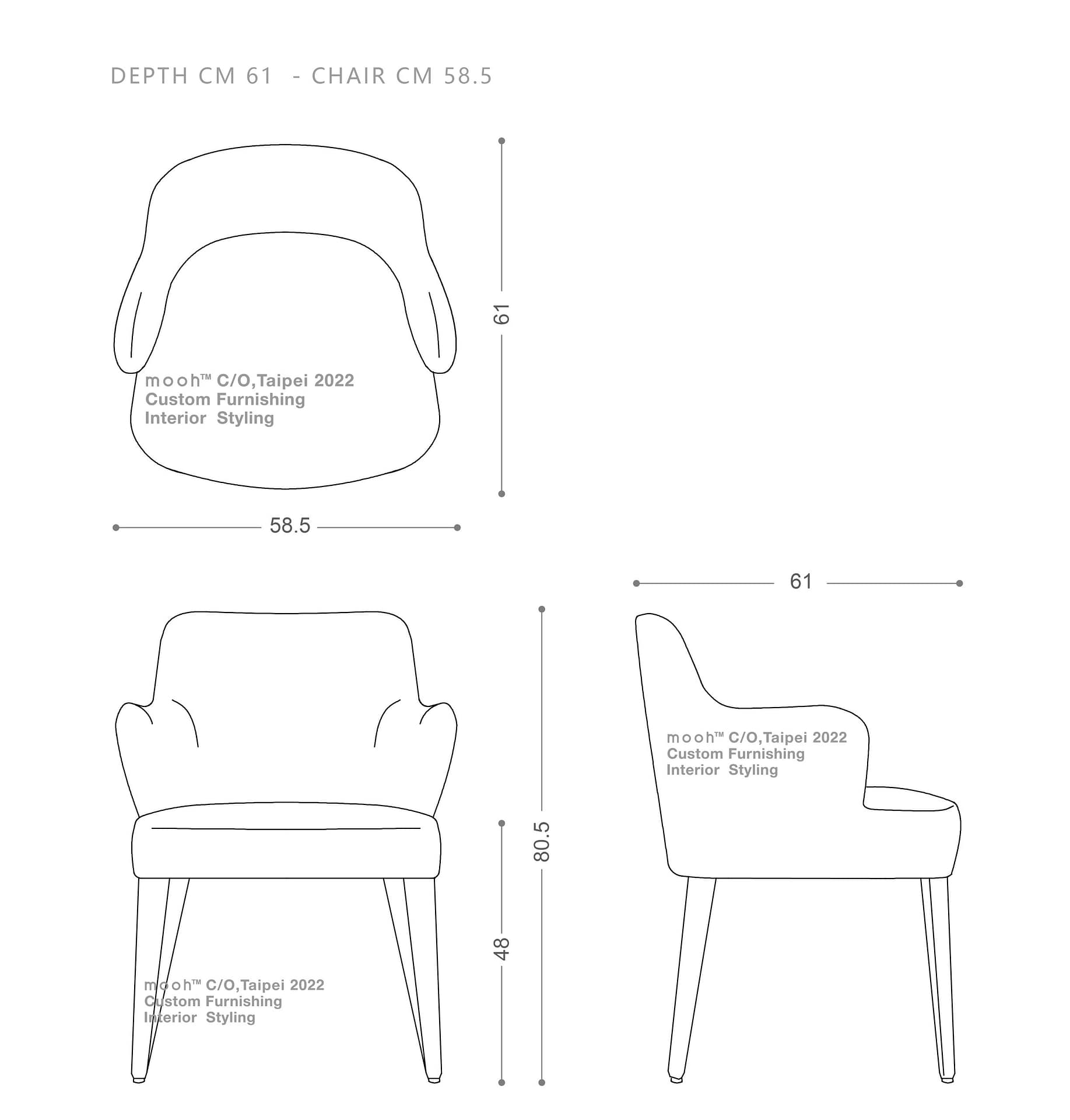 艾希 II｜扶手餐椅｜mooh Living 流行設計家具・墨禾製作