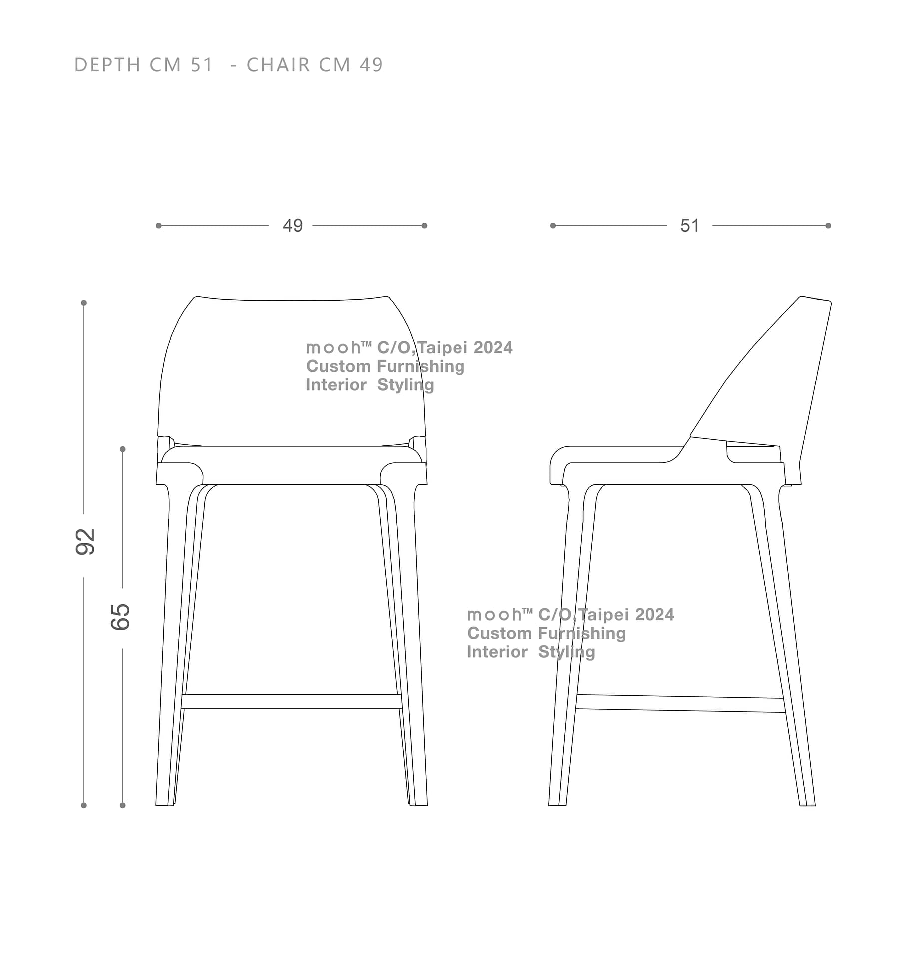 加貝斯｜吧檯椅｜mooh Living 流行設計家具・墨禾製作