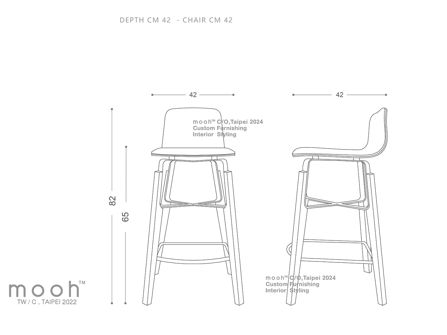 恩奇｜吧檯椅｜mooh Living 流行設計家具・墨禾製作