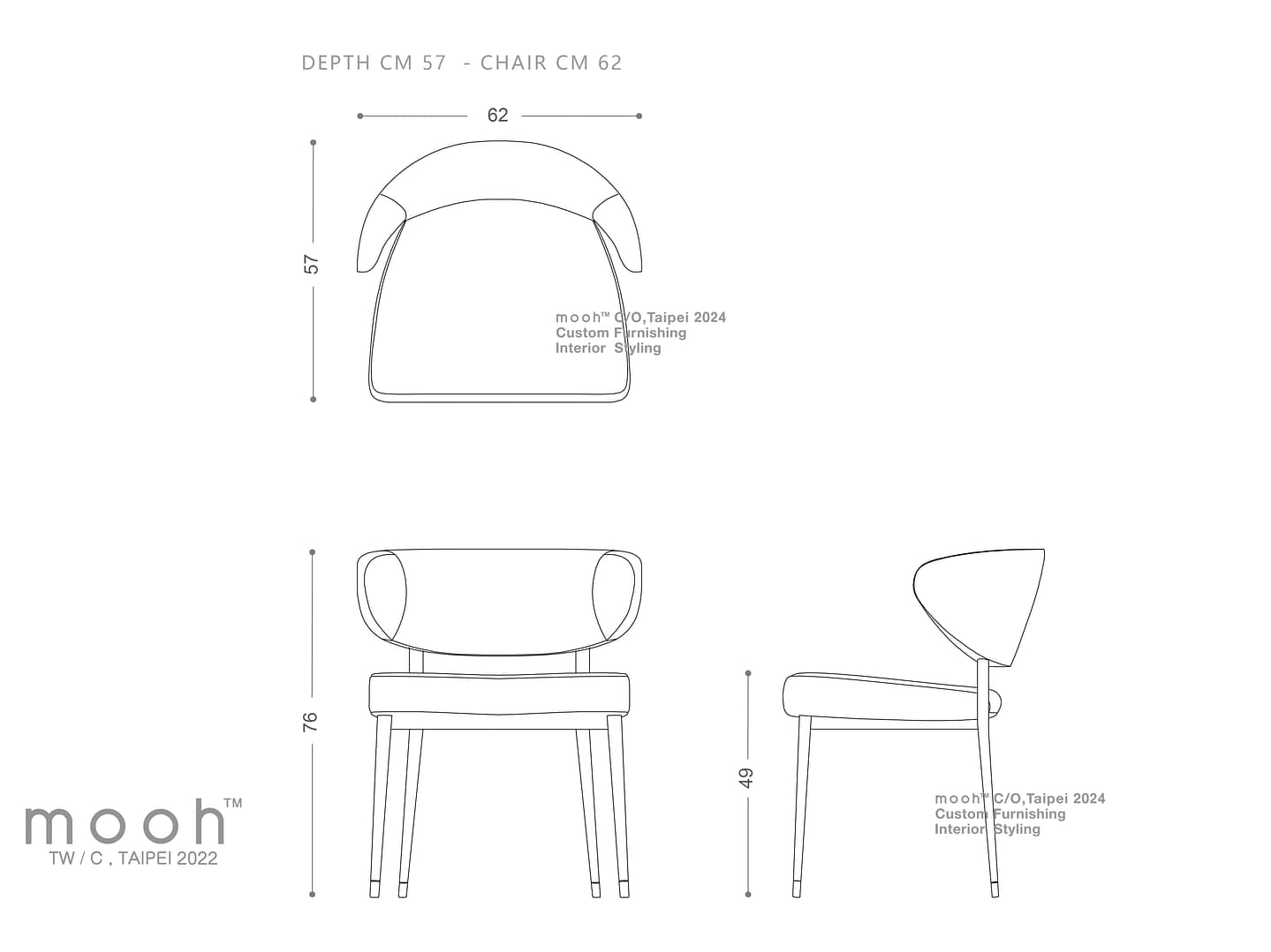 永比｜無扶手餐椅｜mooh Living 流行設計家具・墨禾製作