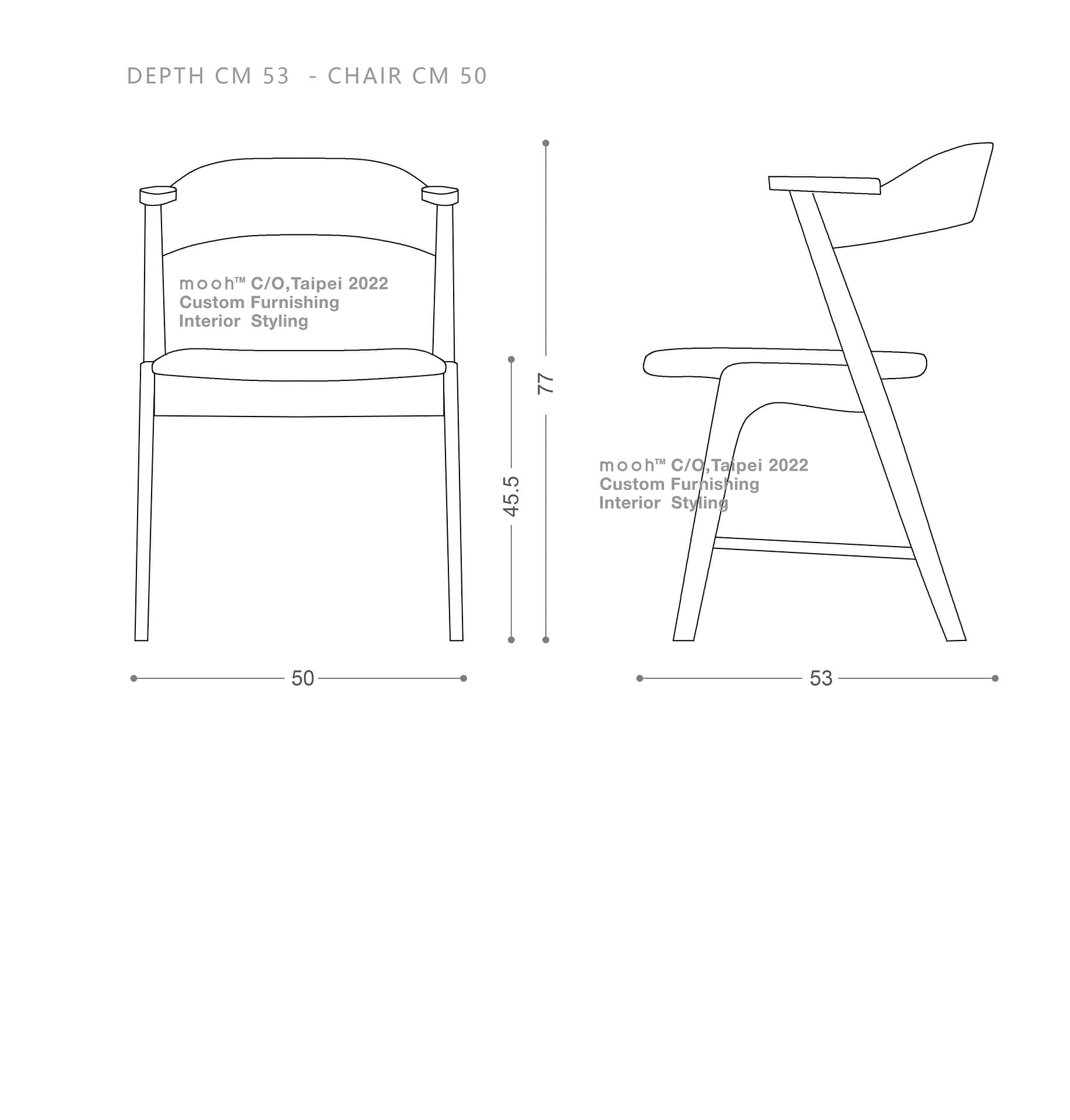 柏塔｜扶手餐椅｜mooh Living 流行設計家具・墨禾製作