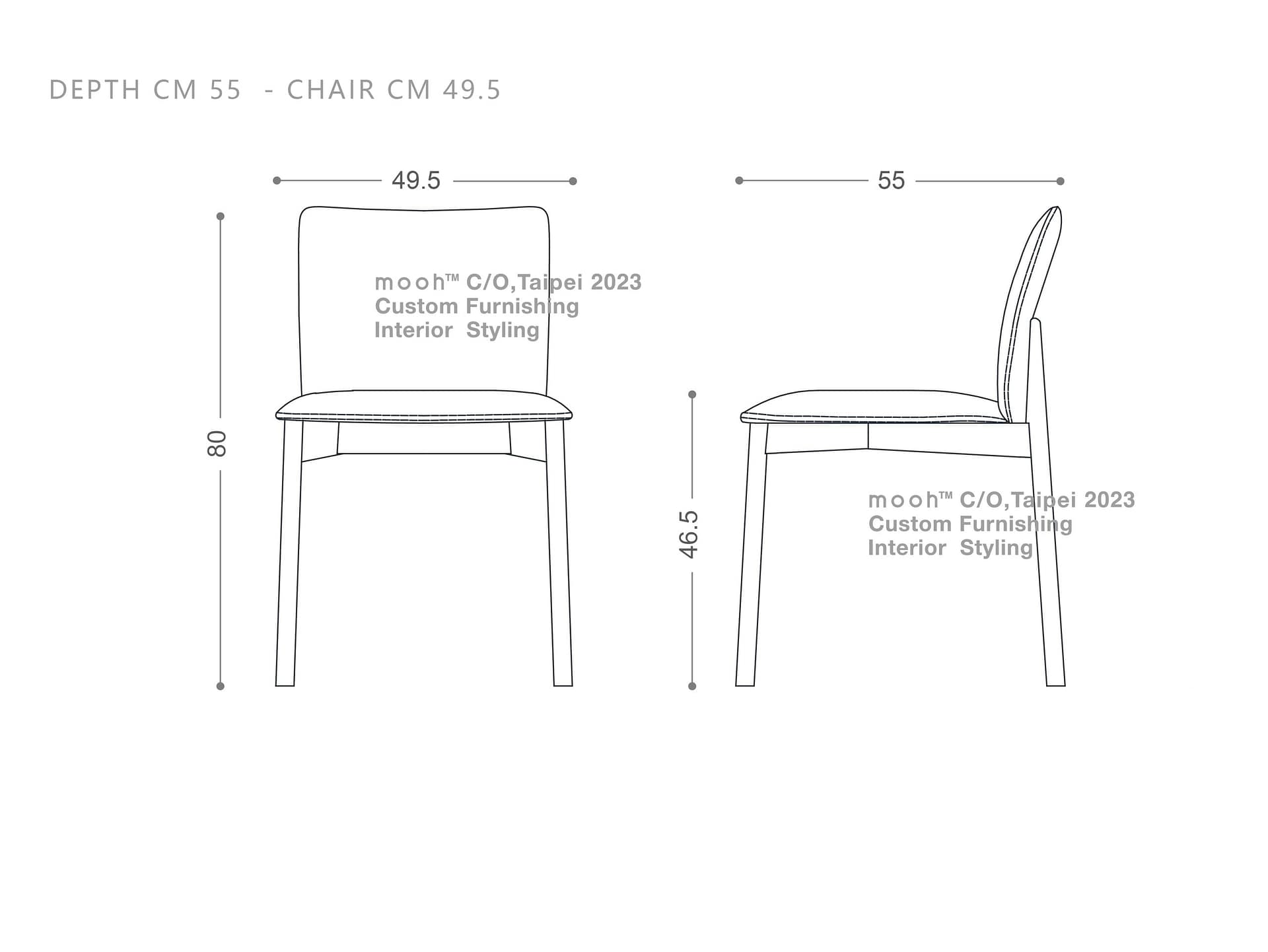 羅倫｜無扶手餐椅｜mooh Living 流行設計家具・墨禾製作