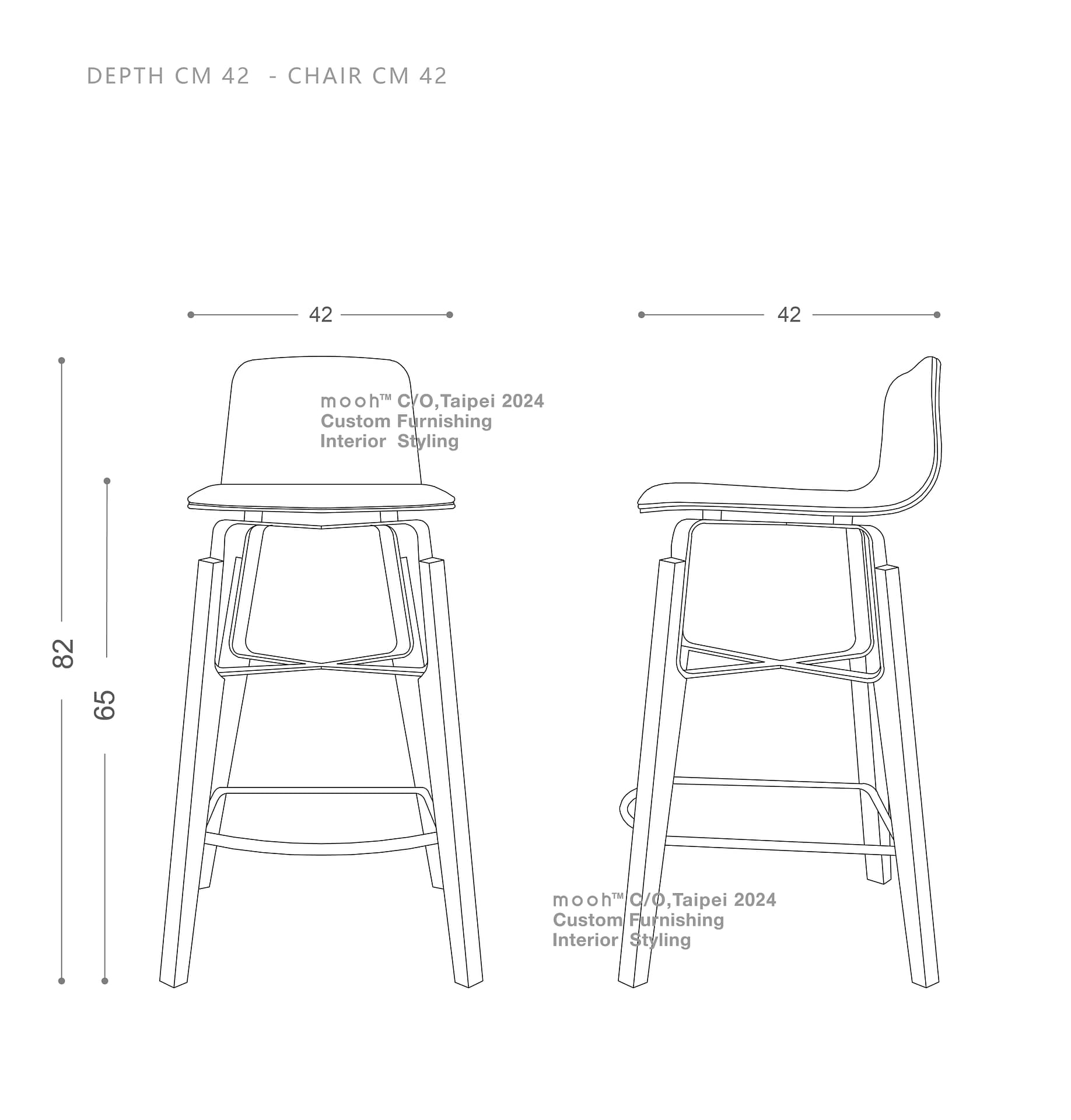 恩奇｜吧檯椅｜mooh Living 流行設計家具・墨禾製作
