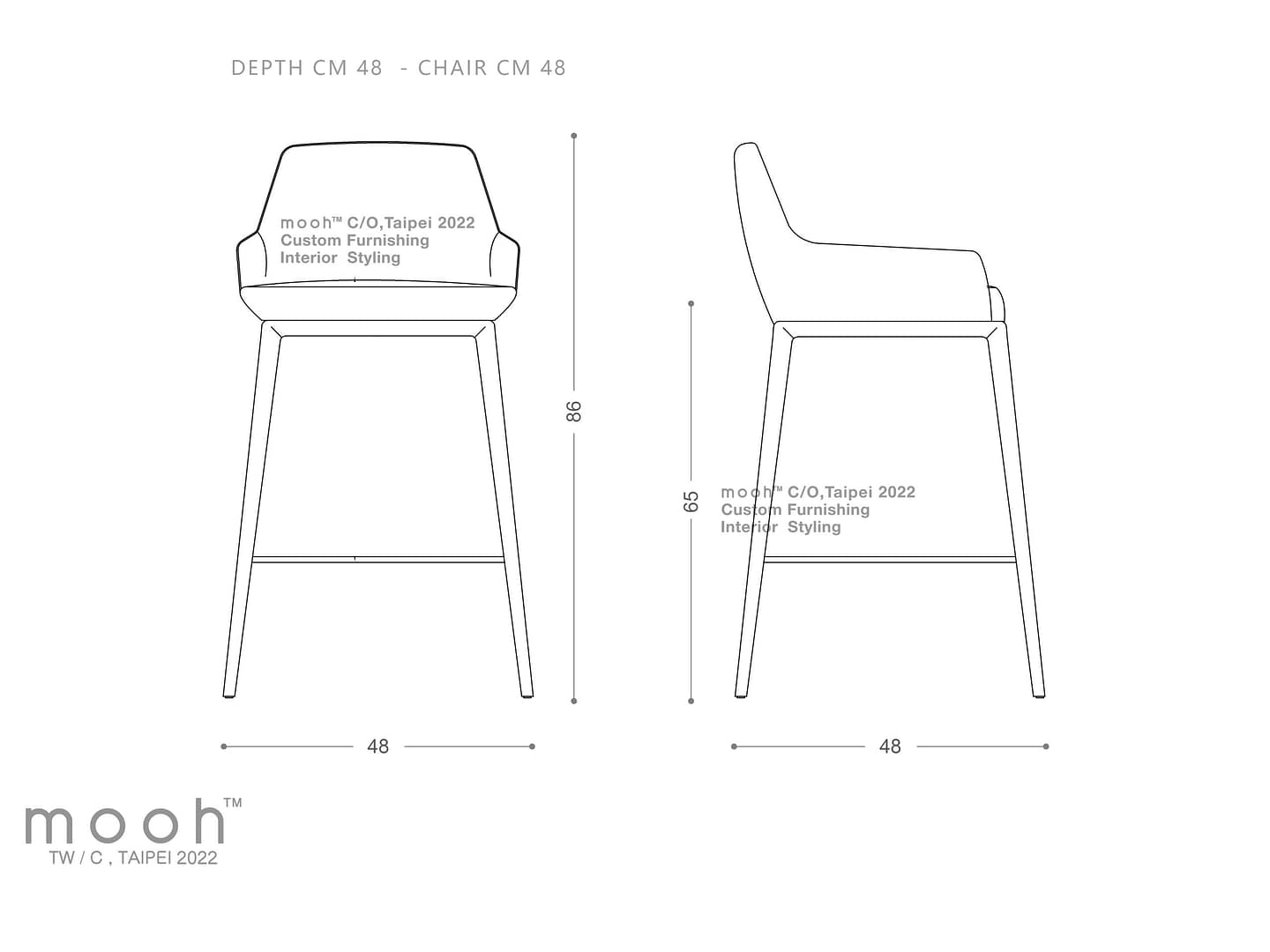 貝莎｜吧檯椅｜mooh Living 流行設計家具・墨禾製作