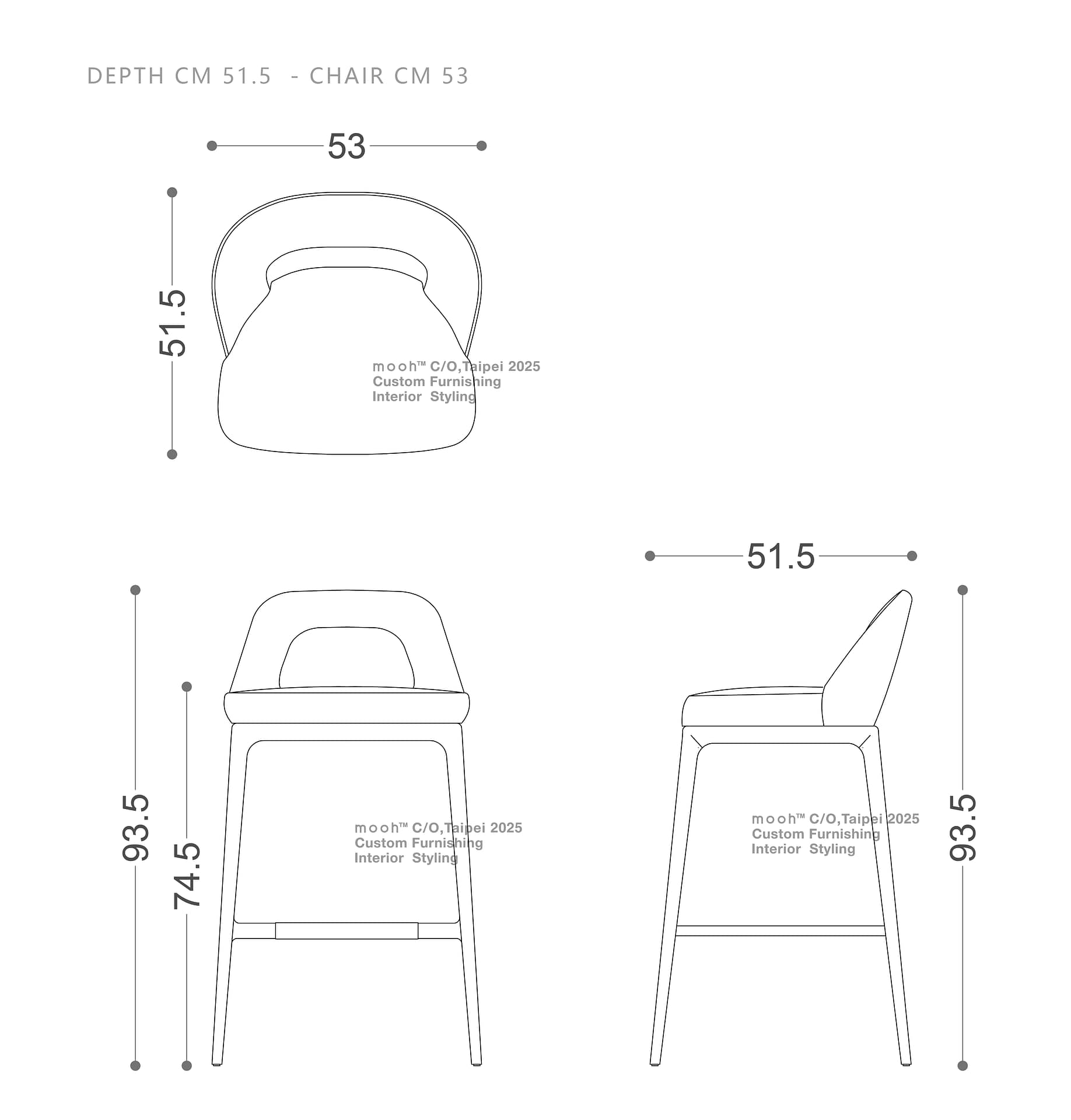 米納斯｜吧檯椅｜mooh Living 流行設計家具・墨禾製作