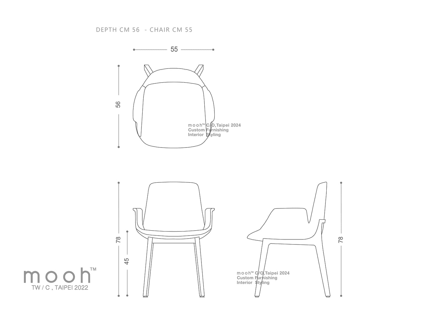 瑟拉｜扶手餐椅｜mooh Living 流行設計家具・墨禾製作